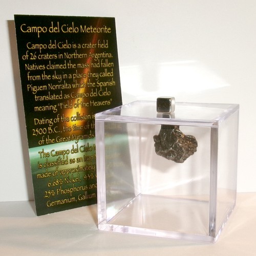 Meteorite and display cube - and,